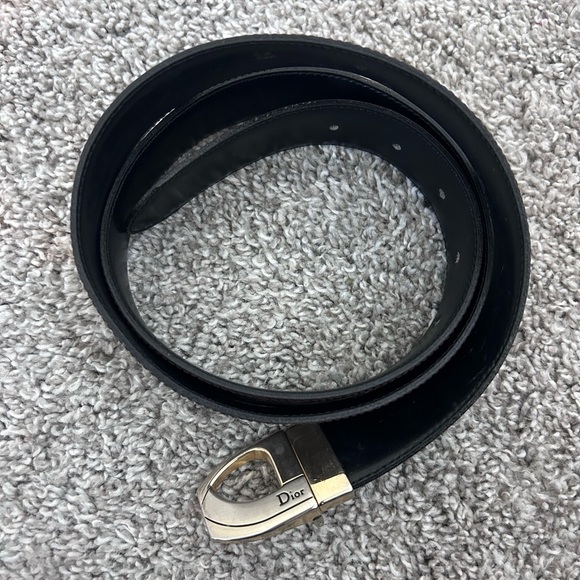 Vintage Dior Leather Reversible Buckle Belt - Picture 1 of 5